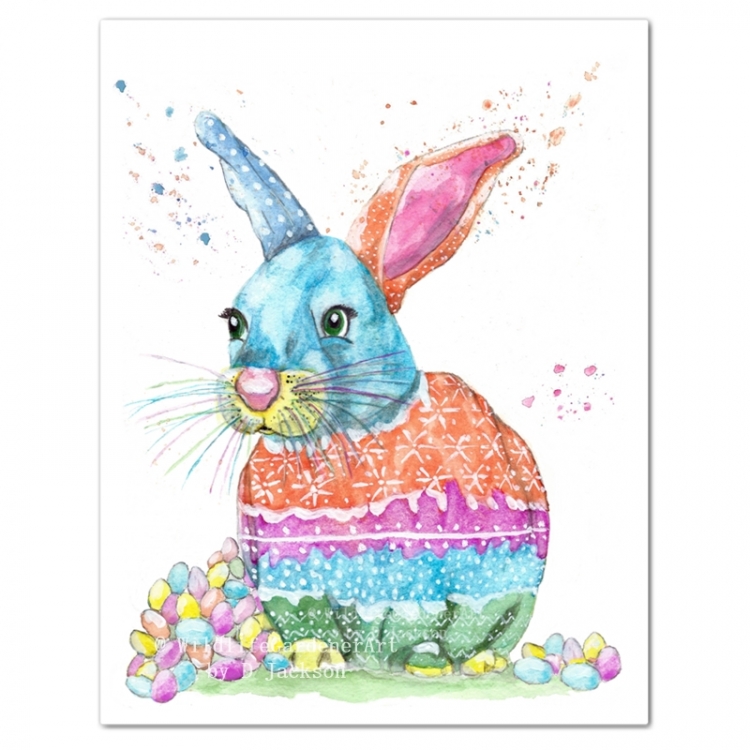 greeting cards print blank Bunny Art  Art Watercolor Wildlife Print Easter Gardener
