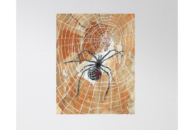 Halloween Spiders Watercolor Art Print, 11 x 14 Unframed