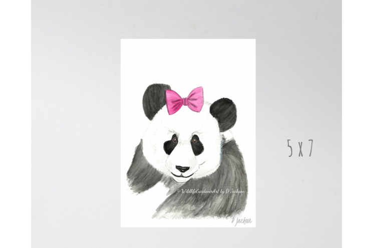 Whimsical Giant Panda Watercolor Art Print