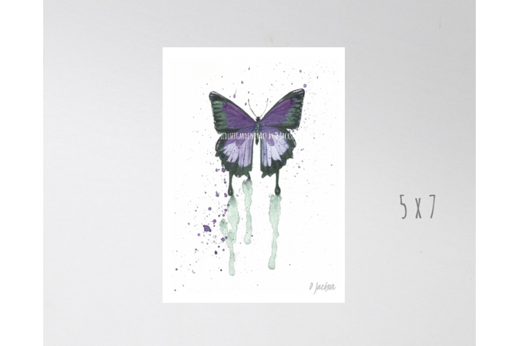 Purple Butterfly Watercolor Art Print