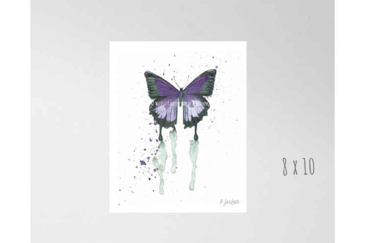 Purple Butterfly Watercolor Art Print
