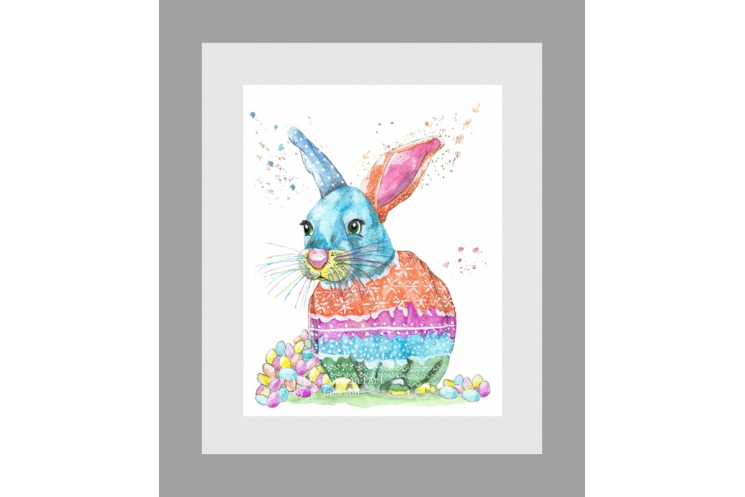 Easter Bunny Watercolor Art Print