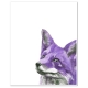 Purple Fox Watercolor Art Print