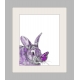 Purple Bunny and Butterfly Watercolor Art Print