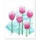 Pink Tulips Modern Watercolor Art Print
