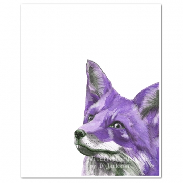 Purple Fox Watercolor Art Print