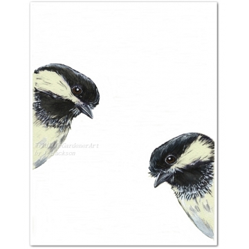 2 Chickadees Watercolor Art Print