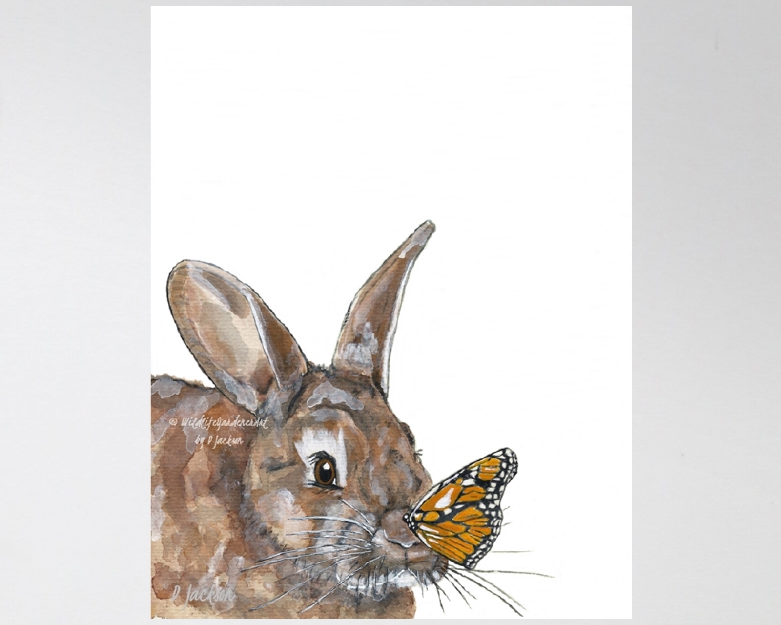 Bunny and Butterfly Watercolor Art Print, 11 x 14 Unframed ... We offer unframed art, printed posters, stretched canvas wall art & framed wall art online.