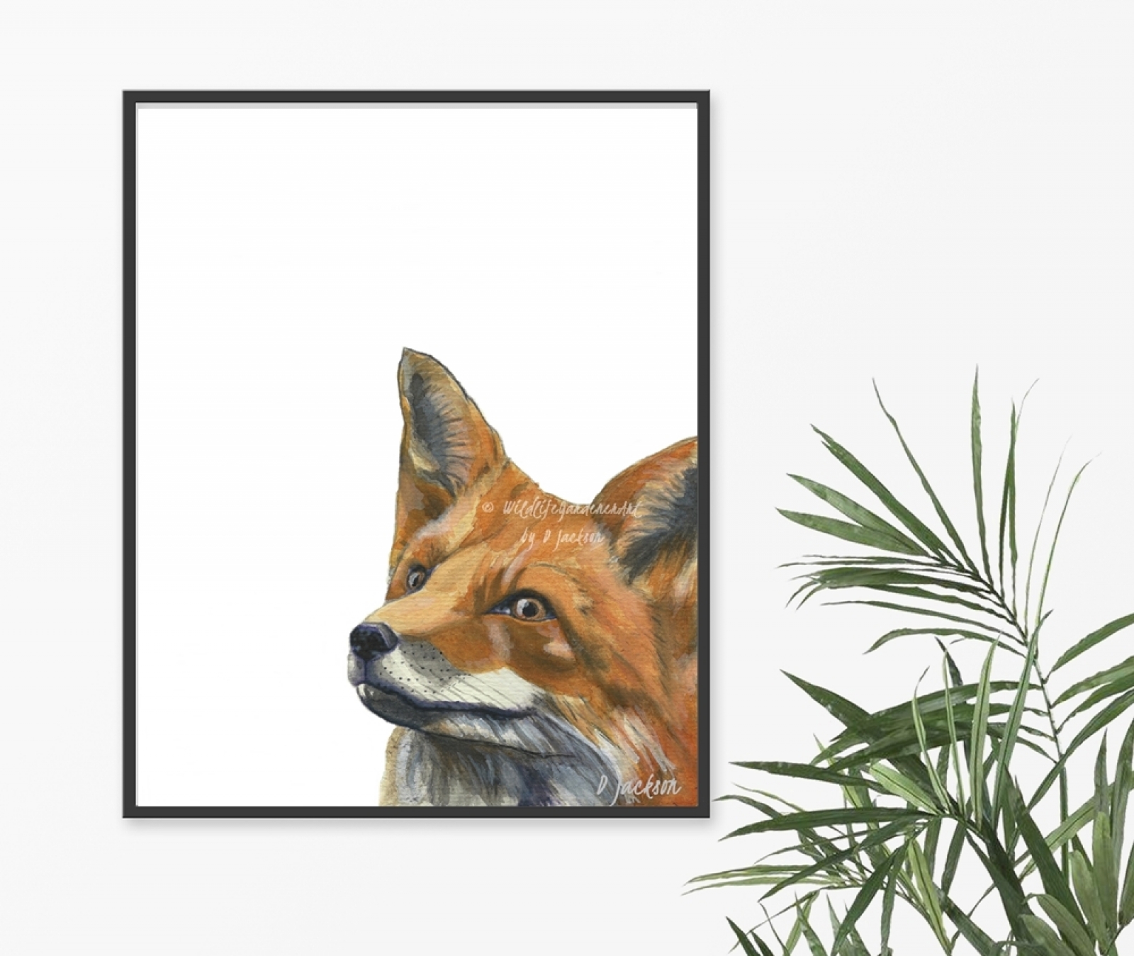 Red Fox Modern Watercolor Art Print 16 X 20 Unframed Wildlife Gardener Art