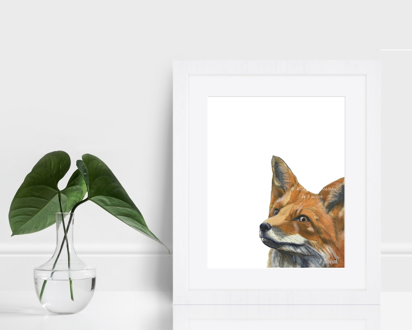 Red Fox Watercolor Archival Art Print Wildlife Gardener Art