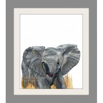 Watercolor Baby Elephant Art Print