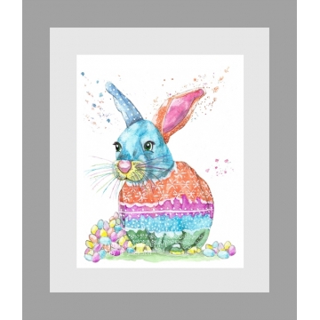 Easter Bunny Watercolor Art Print