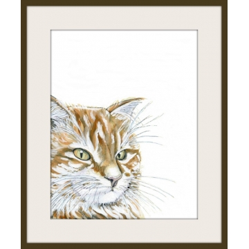 Watercolor Orange Cat Art Print
